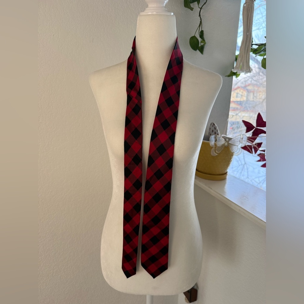 Ralph Lauren Red and Black Plaid Tie